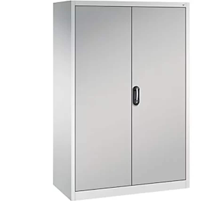 C&P ACURADO Universal Cupboard, WxD 1200 X 600mm, Light Grey/White Aluminium
