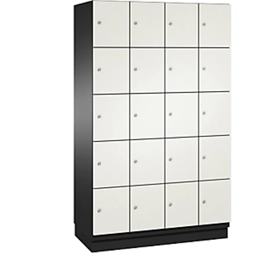 C&P CAMBIO Compartment Locker With HPL Doors - 20 Compartments - Body Black Grey