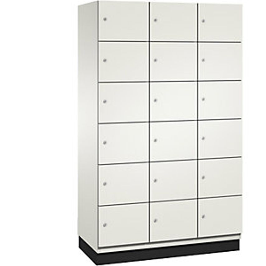 C&P CAMBIO Compartment Locker With HPL Doors - 18 Compartments - Body Pure White