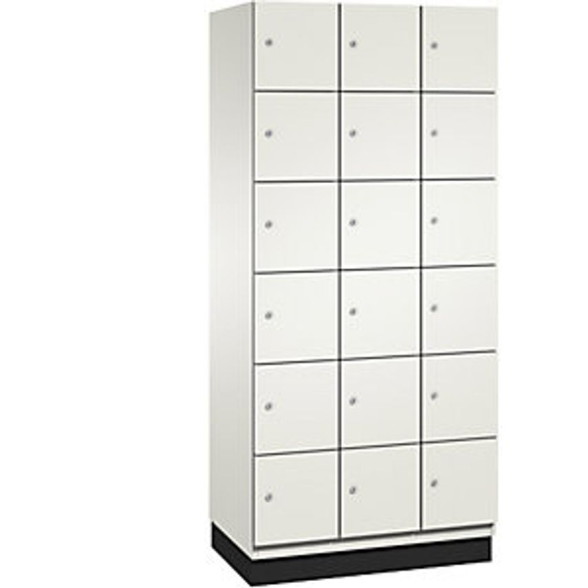 C&P CAMBIO Compartment Locker With HPL Doors - 18 Compartments - Body Pure White