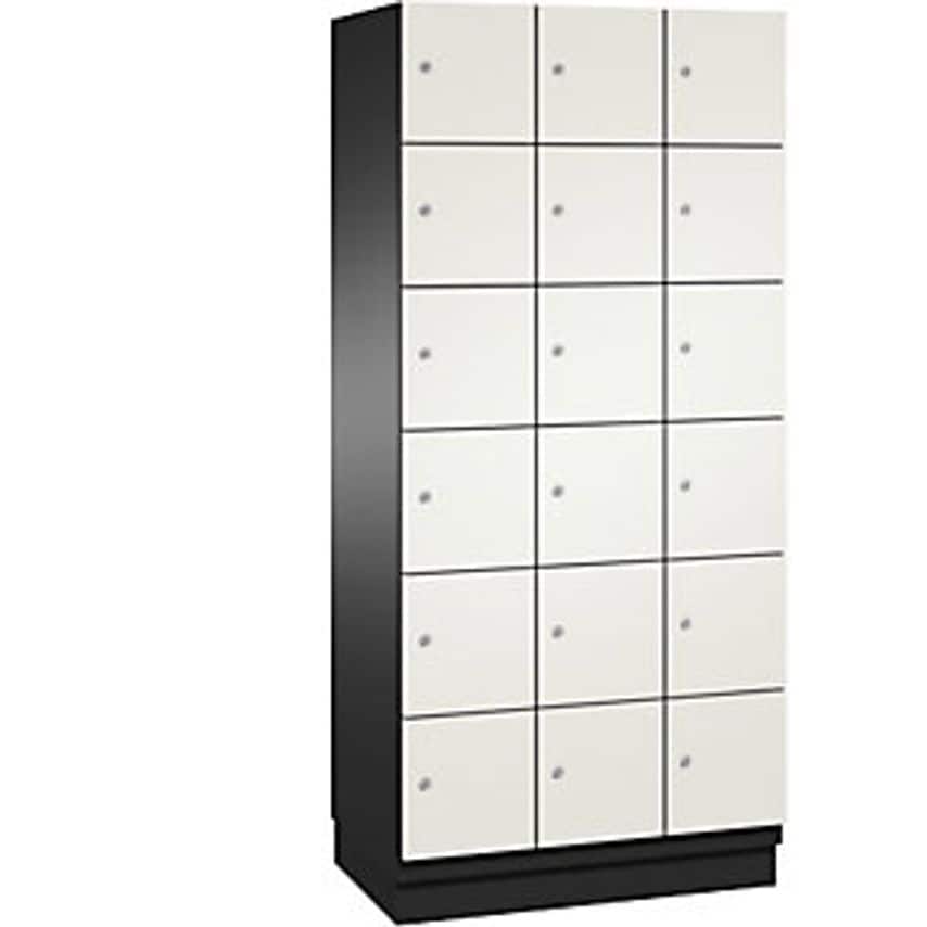 C&P CAMBIO Compartment Locker With HPL Doors - 18 Compartments - Body Black Grey