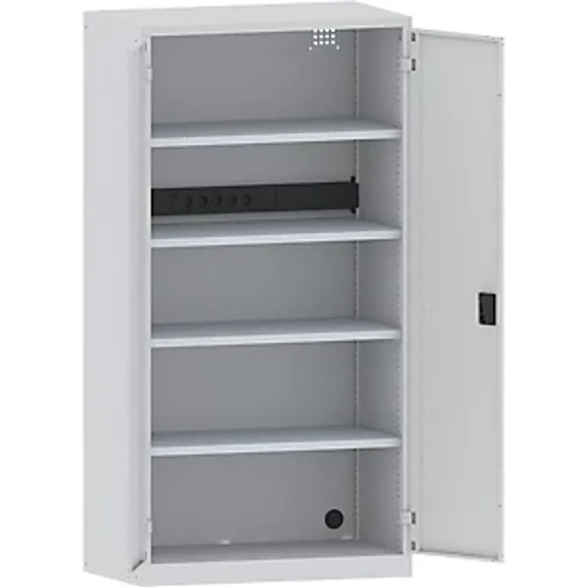 Lista Battery Charging Cabinet, 4 Shelves, Solid Panel Doors, Power Strip At Rea