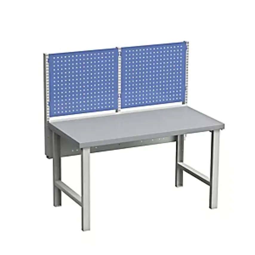 Treston Workbench, Modular System, With 2 Perforated Panels, Sheet Steel Worktop