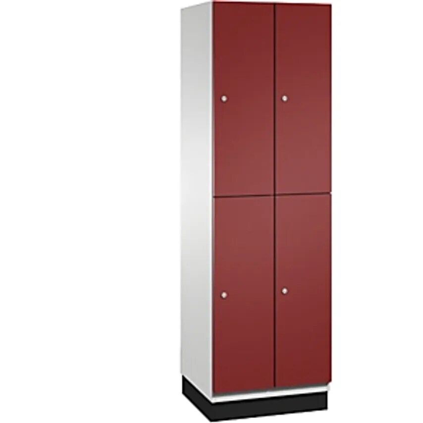 C&P CAMBIO Locker Unit With Clothes Rail - 4 Compartments - Body Light Grey/Door