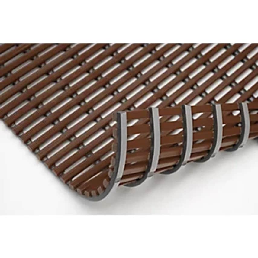 EWALD HILDEBRANDT Wet Room Mat, Anti-Bacterial, Per Metre, Brown, Width 1000mm