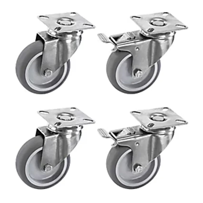 PROROLL Set Of Thermoplastic Rubber Tyres - Stainless Steel Housing - Mounting P