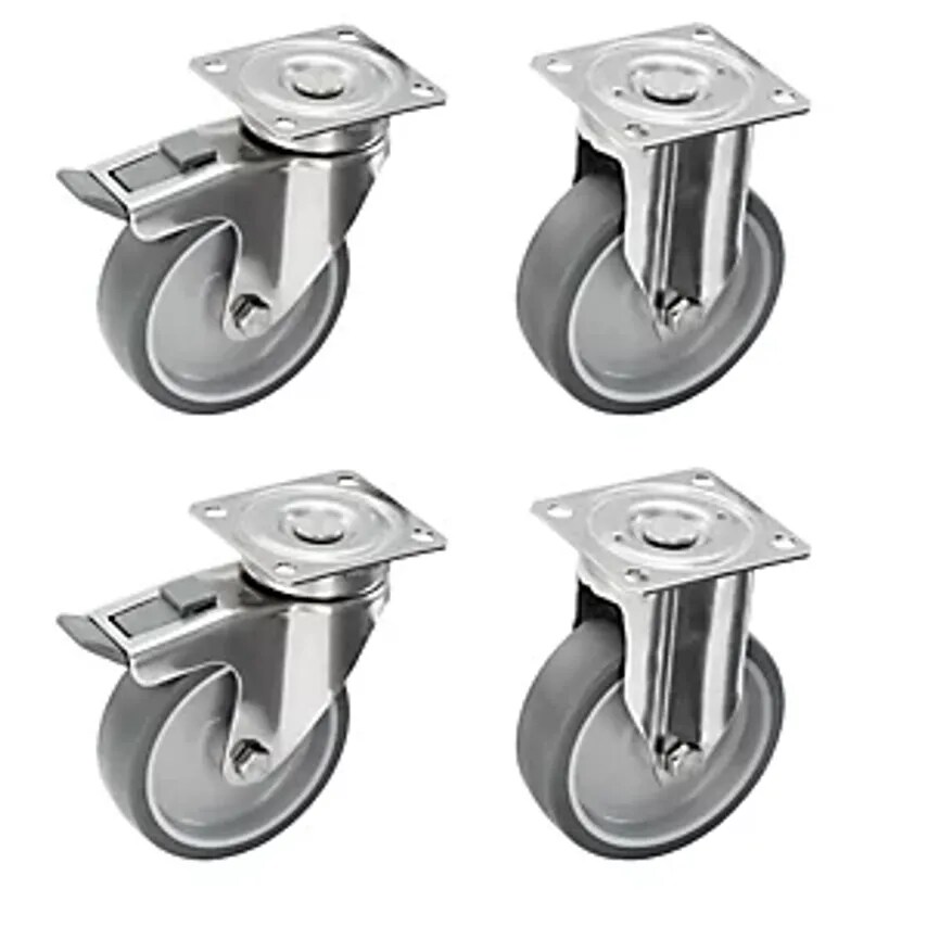 PROROLL Set Of Thermoplastic Rubber Tyres - Stainless Steel Housing - Mounting P