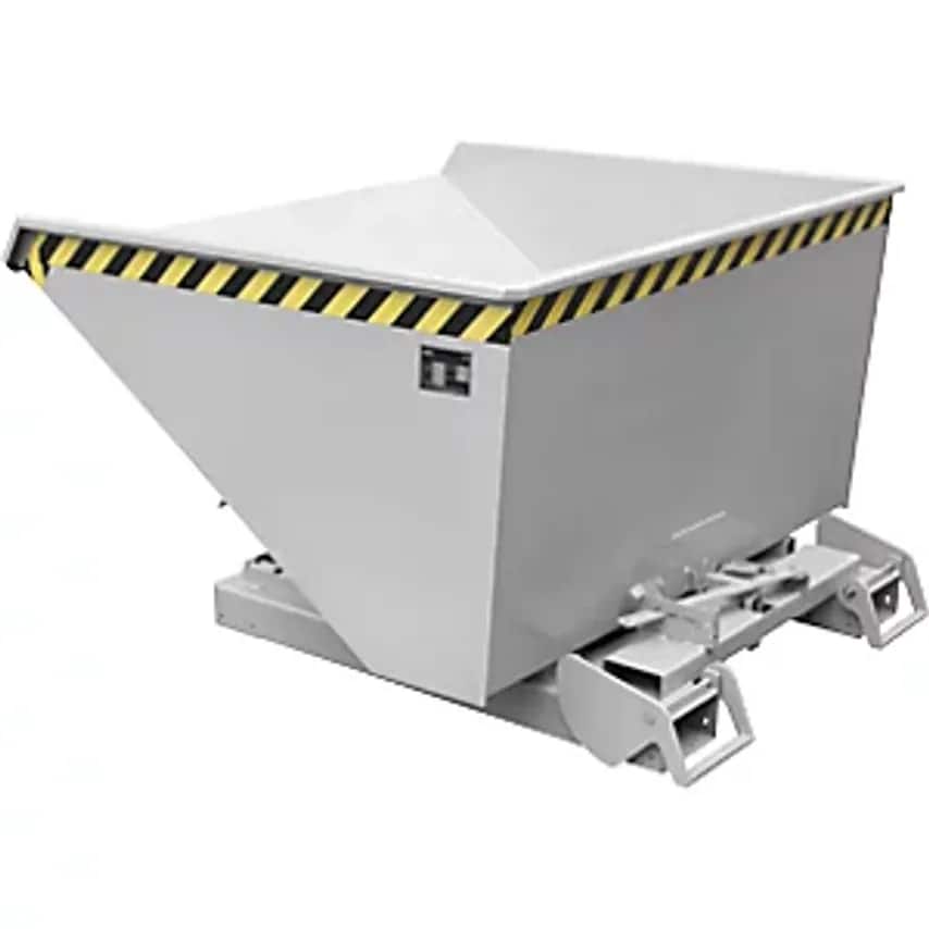 EUROKRAFTpro Automatic Tilting Skip, Capacity 1.2 m, Galvanised