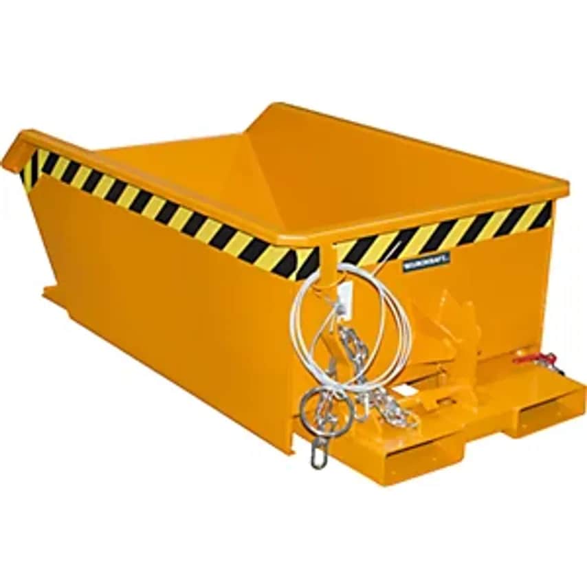 EUROKRAFTpro Mini Tilting Skip For Metal Swarf, Low Overall Height, Capacity 0.2