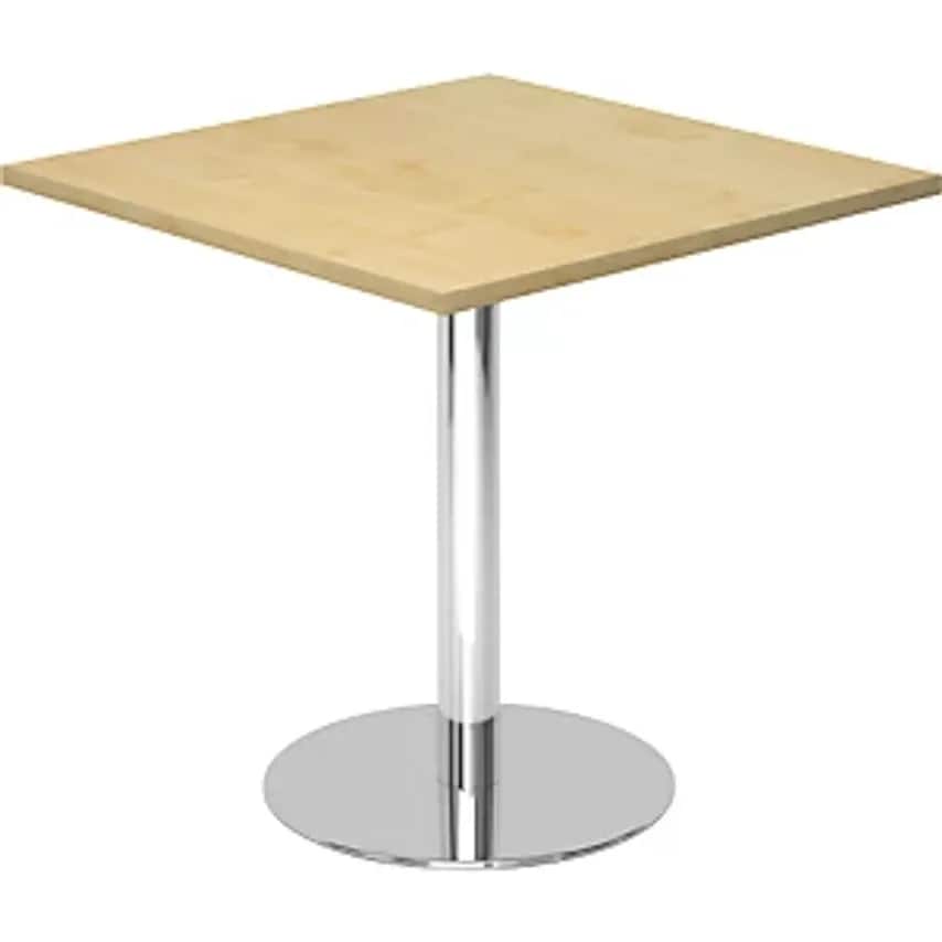 HAMMERBACHER Conference Table, LxW 800 X 800mm, 755mm High, Chrome Plated Frame,