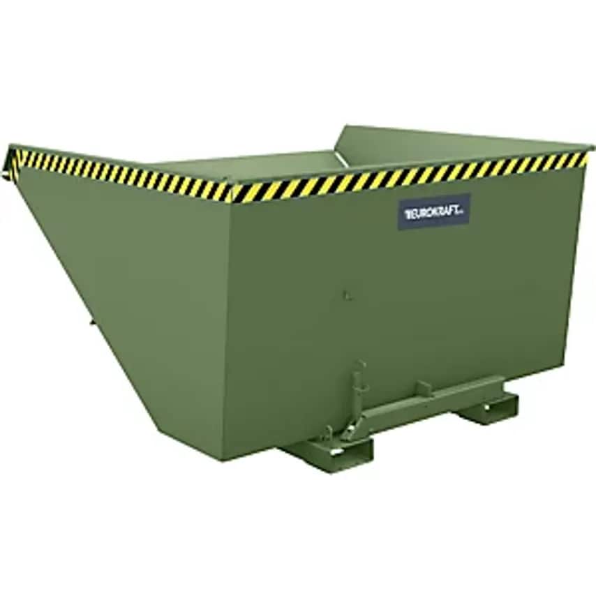 EUROKRAFTpro Tilting Skip Incl. Roll-Off Mechanism, Capacity 2.1 m, LxWxH 1720 X