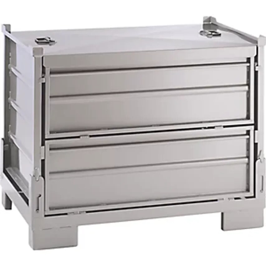 SALL Collapsible Stacking Box, LxWxH 1200 X 800 X 970mm, Side Panels Sheet Steel