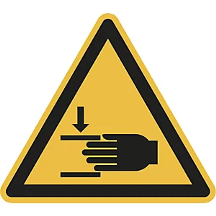 MARAHRENS Hazard Signs, Hazard - Crushing Of Hands, Pack Of 10, Film, Leg Length