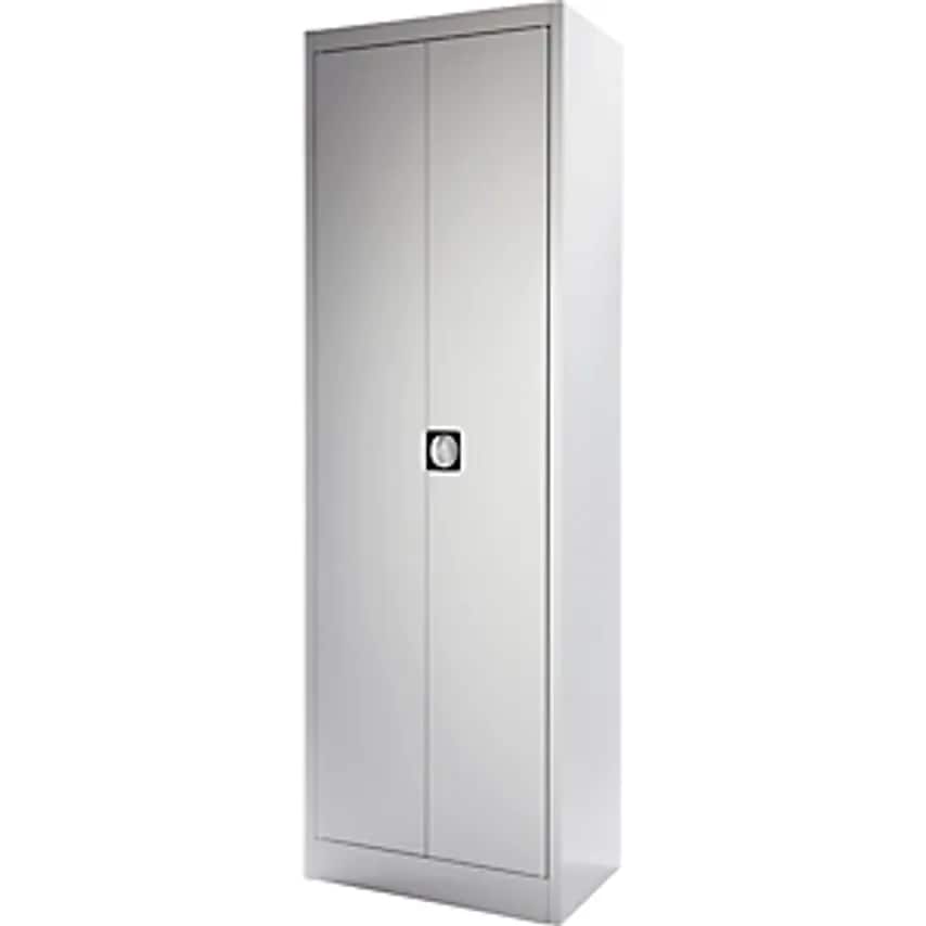 MAUSER Heavy Duty Double Door Cupboard, HxW 1950 X 600mm, Depth 600mm, Light Gre