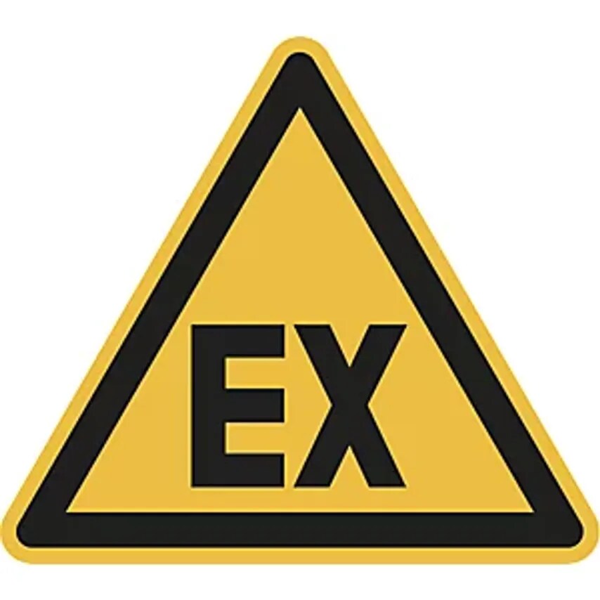 MARAHRENS Hazard Signs, Hazard - Explosive Atmosphere, Pack Of 10, Plastic, Leg