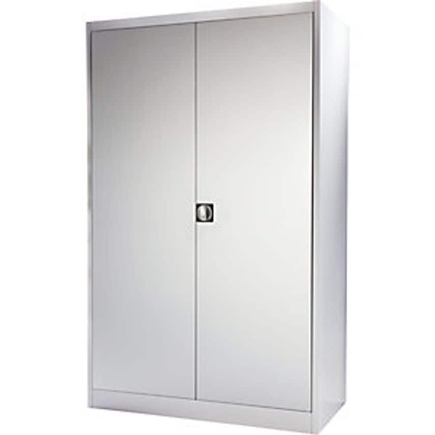 MAUSER Heavy Duty Double Door Cupboard, HxW 1950 X 1200mm, Depth 600mm, Light Gr