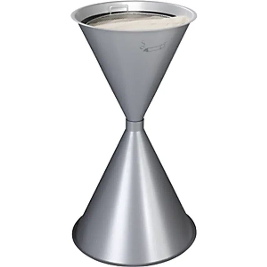 VAR Conical Ashtray Metal, Sheet Steel, Powder Coated, Silver- you get 2