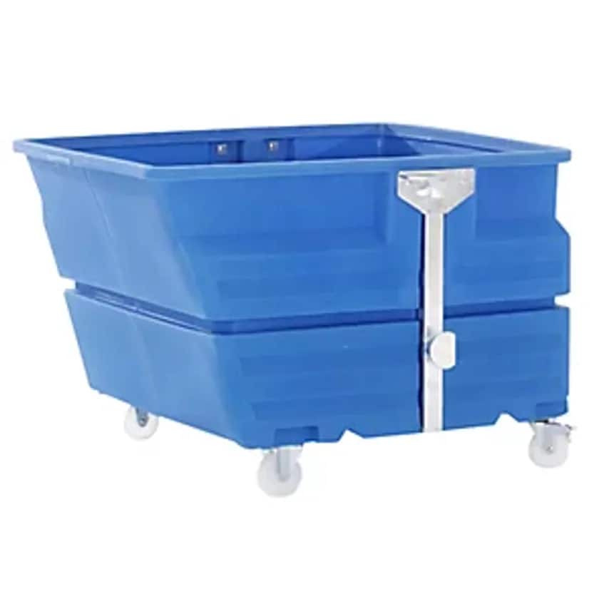 DENIOS Tilting Skip, PE, With Suspension Support Bar, Castors, Capacity 0.6 m, B
