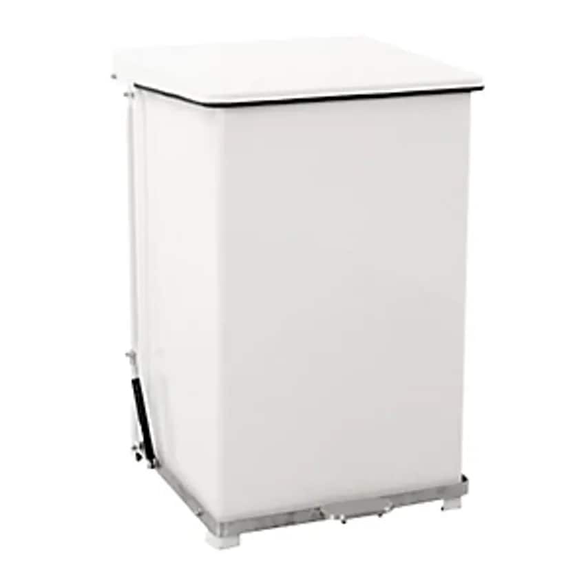 VEPA BINS Industrial Pedal Bin, Sheet Steel, White RAL 9016, Capacity 152 L, HxW