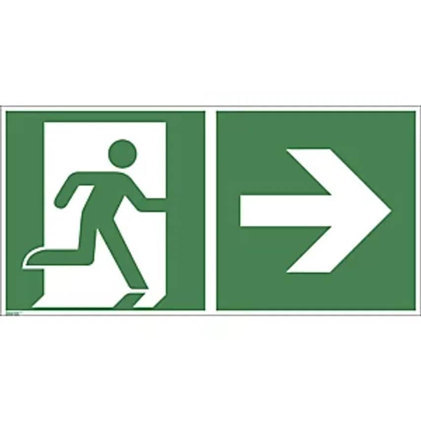 MARAHRENS Emergency Exit Signs, Right, Pack Of 10, Aluminium, 400 X 200mm