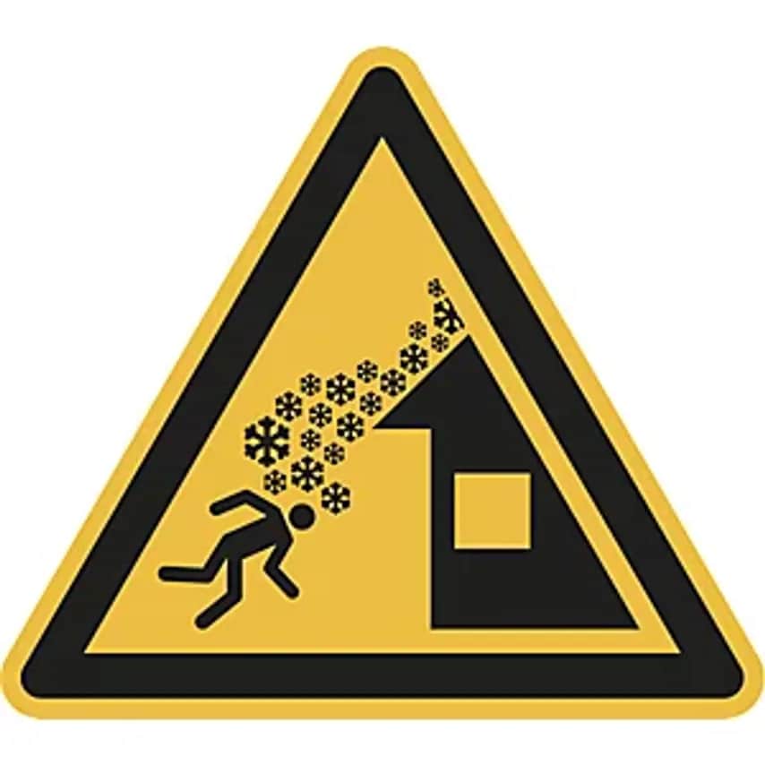 MARAHRENS Hazard Signs, Hazard - Roof Avalanche, Pack Of 10, Plastic, Leg Length