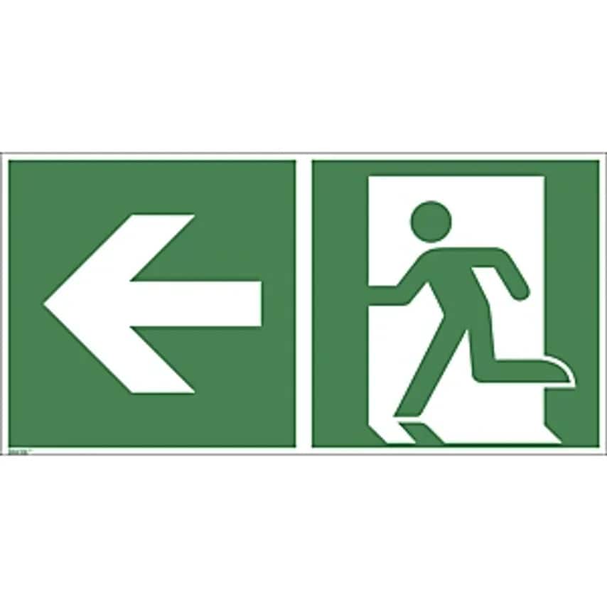 MARAHRENS MARAHRENS Emergency Exit Signs, Left, Pack Of 10, Plastic, 400 X 200mm