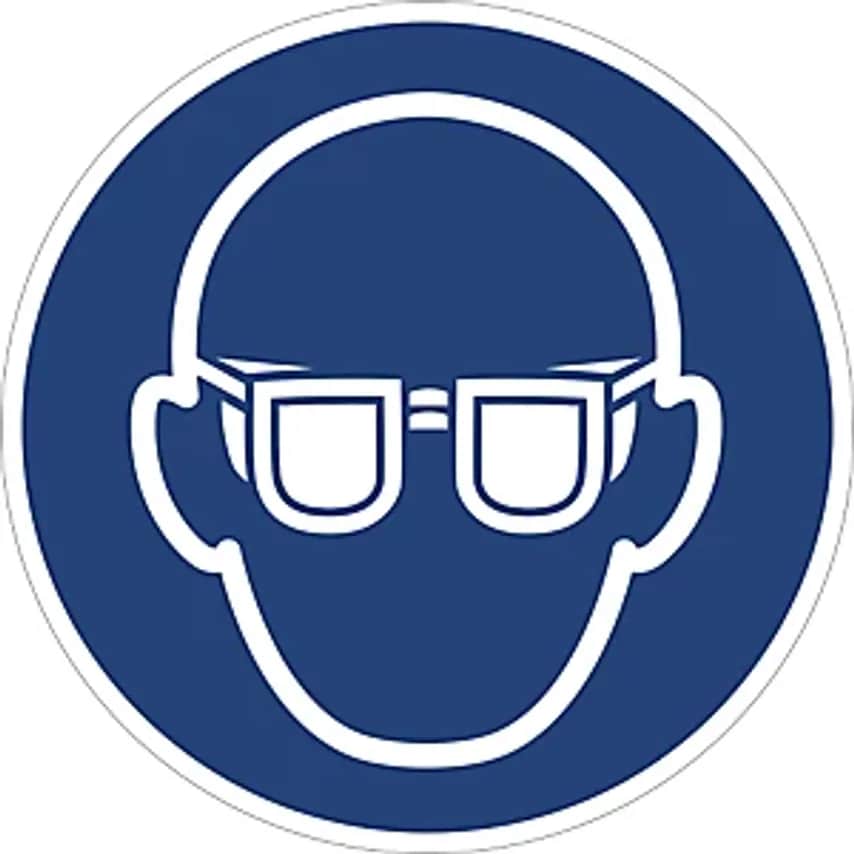MARAHRENS Instruction Label, Wear Eye Protection, Pack Of 10, Aluminium, 200mm