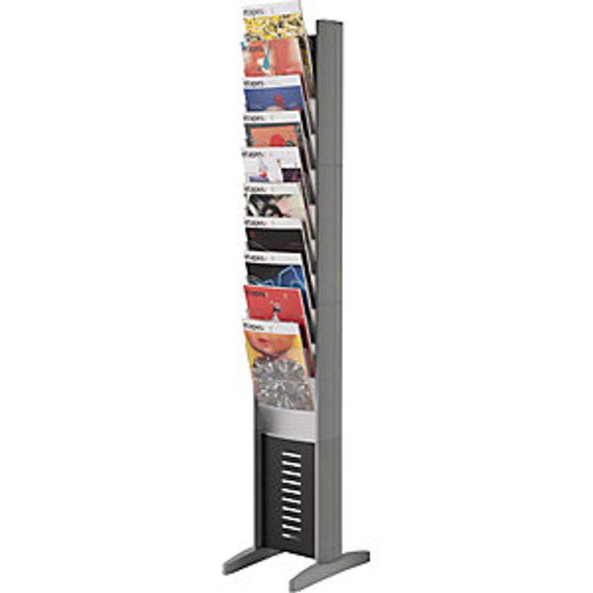 Paperflow Brochure Display Stand, Stationary, 10 Lockers, HxWxD 1620 X 300 X 385