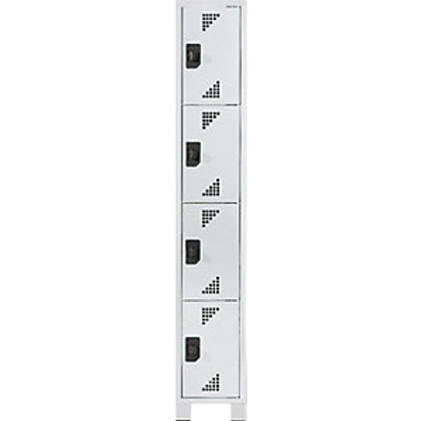 EUROKRAFTpro Compartment Locker - Height 418mm - HxWxD 1800 X 300 X 500mm, 4 Com