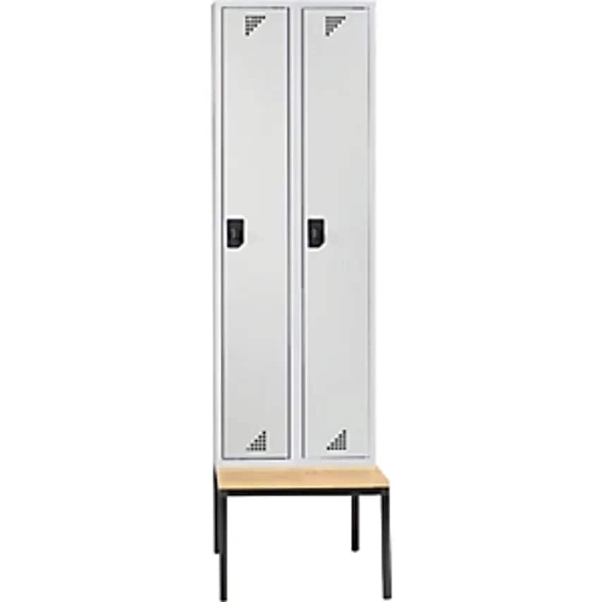 EUROKRAFTpro Multi-purpose Cupboard And Cloakroom Locker - With Seat Bench - 2 C