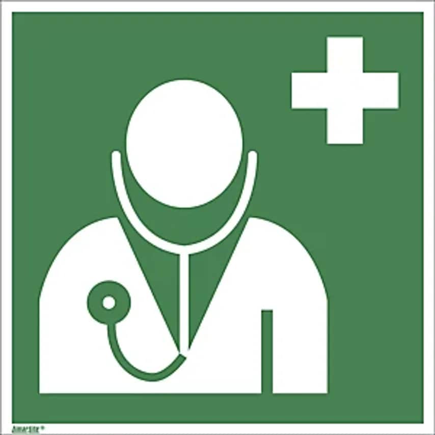 MARAHRENS Emergency Sign, Doctor, Pack Of 10, Plastic, 150 X 150mm