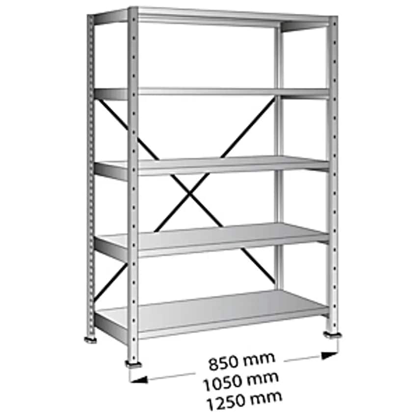 SCHOLZ Boltless Industrial And Storage Shelving Unit - Width 800mm - 5 Shelves,