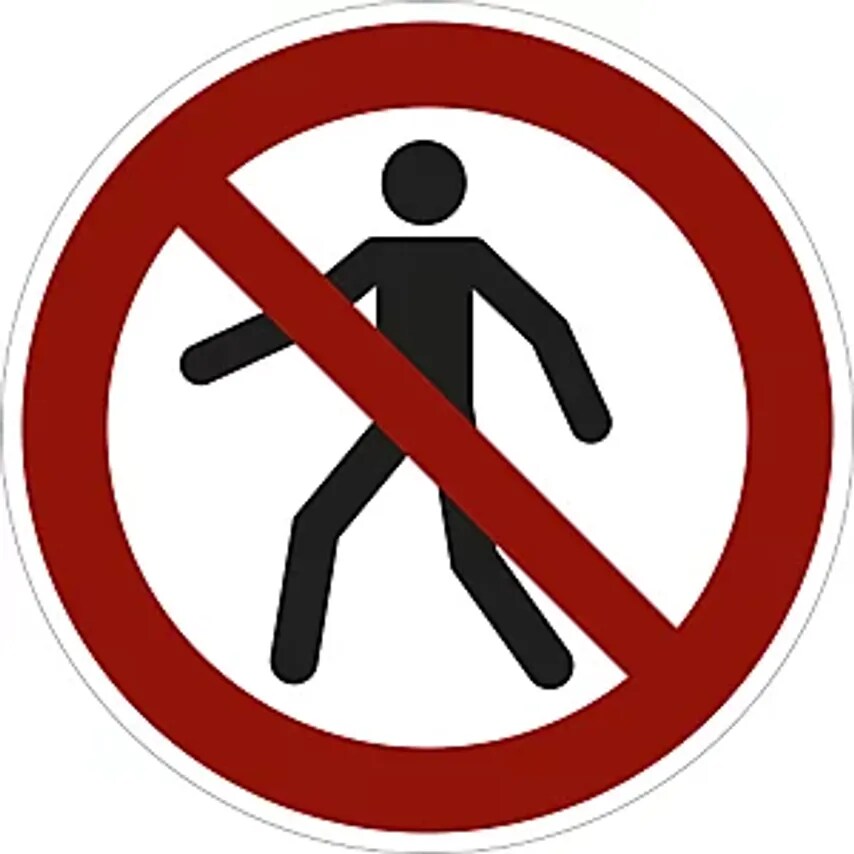 MARAHRENS Prohibition Sign, No Pedestrian Access, Pack Of 10, Film, 200mm