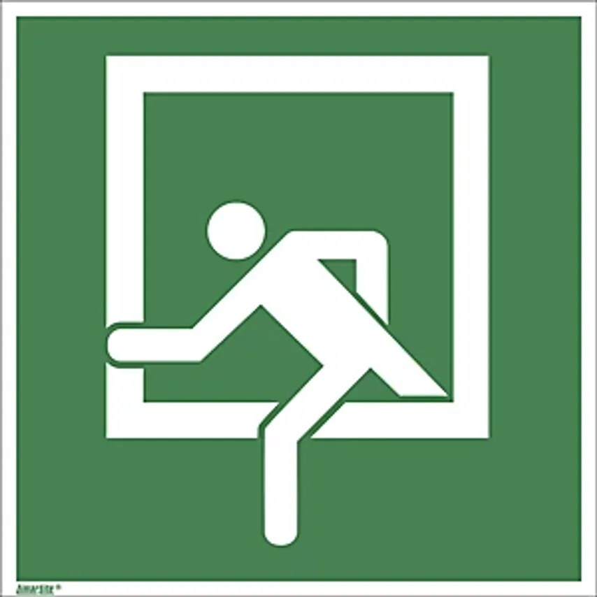 MARAHRENS Emergency Sign, Emergency Exit, Pack Of 10, Plastic, 150 X 150mm