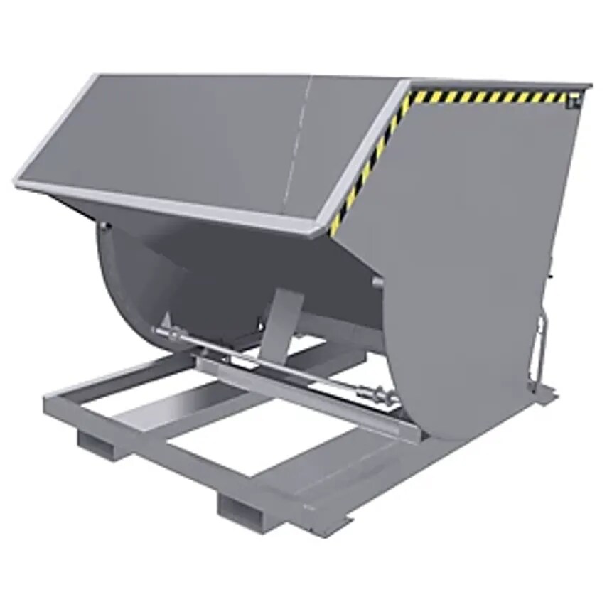 EUROKRAFTpro Tilting Skip, Narrow Version, Capacity 2.0 m, Max. Load 3000 Kg, Gr
