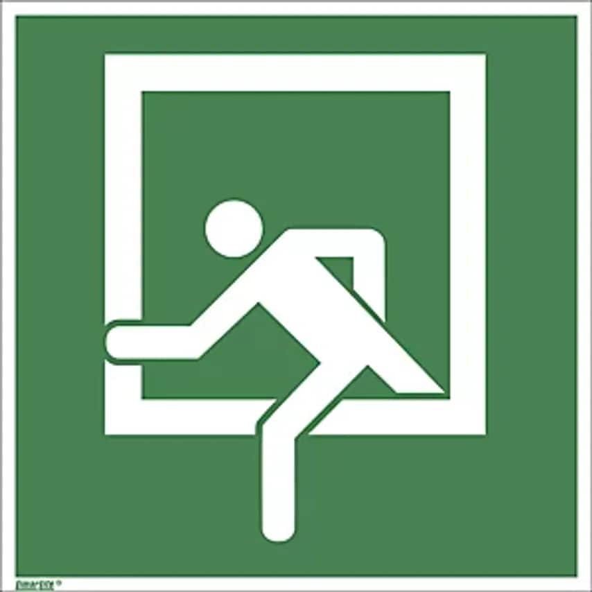 MARAHRENS Emergency Sign, Emergency Exit, Pack Of 10, Plastic, 200 X 200mm