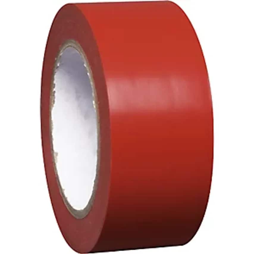 Moravia Floor Marking Tape Vinyl, Single Colour, Width 50mm, Red, Pack Of 16 Rol