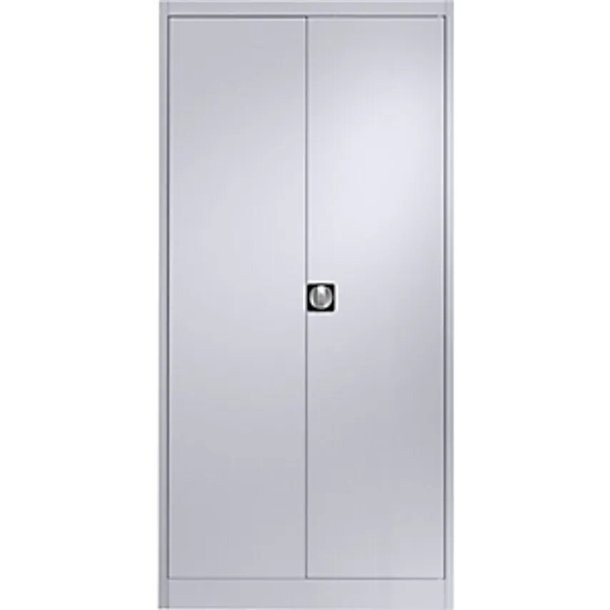 MAUSER Steel Cabinet With Double Doors, 4 Shelves, D 420mm, White Alu- you get 2