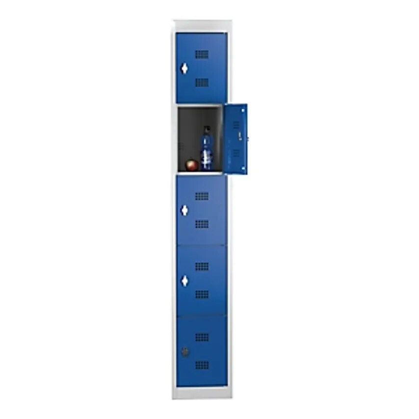 WOLF Steel Locker - Flat Pack - 5 Compartments, Height 320mm, Width 300mm, Exten
