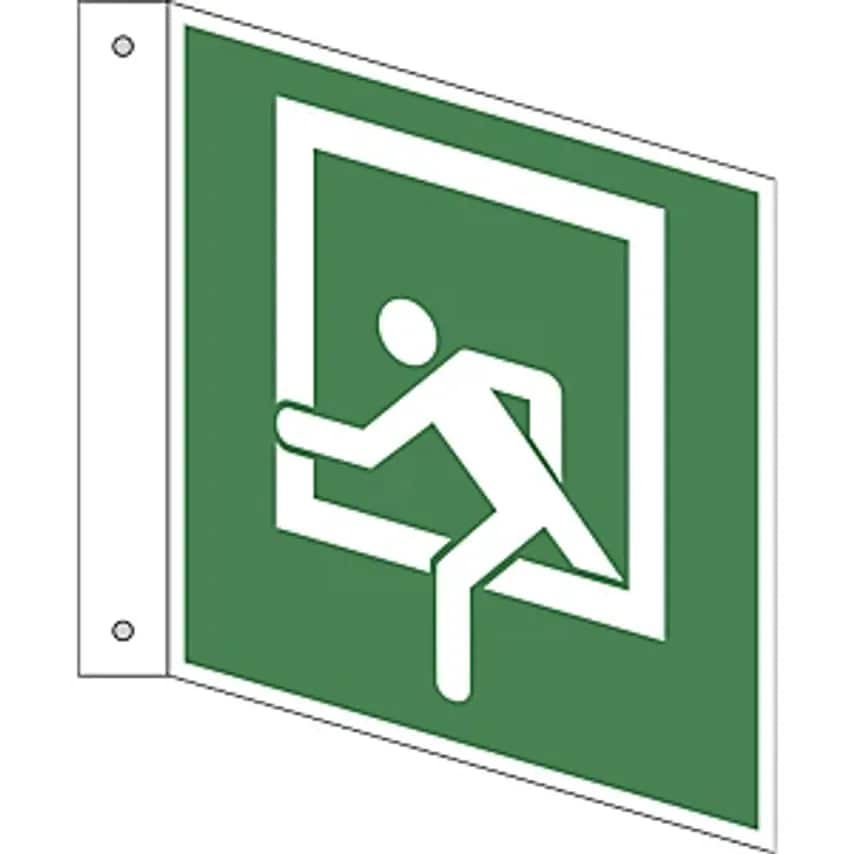 MARAHRENS Emergency Sign, Emergency Exit, Pack Of 10, Aluminium, L Shaped Sign,