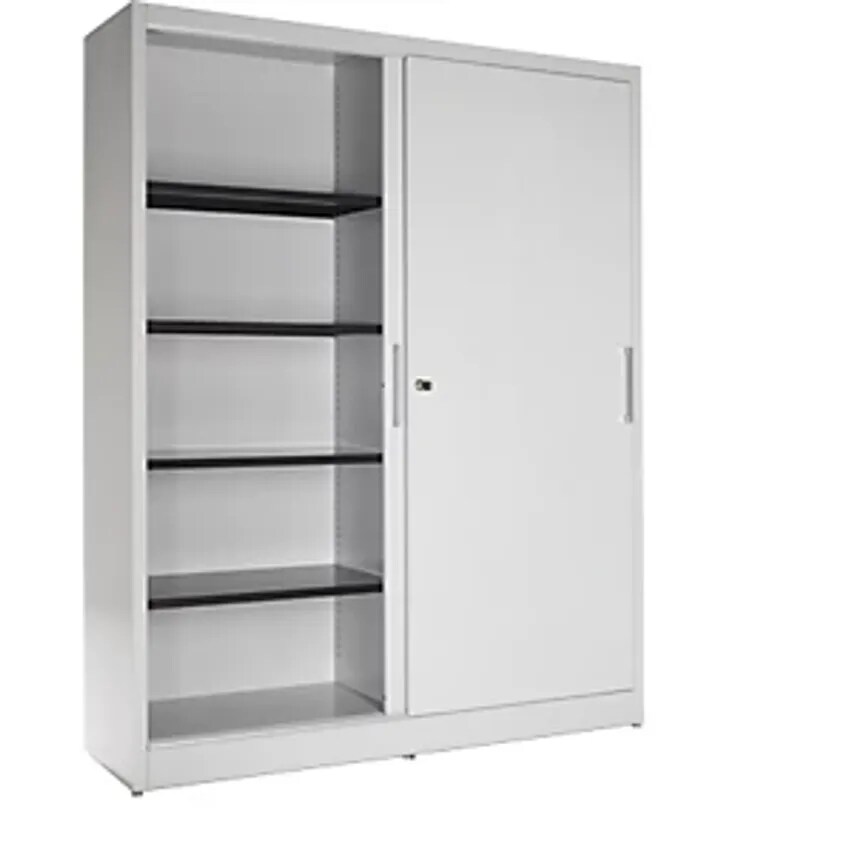 MAUSER Sliding Door Cupboard, With 8 Shelves, Centre Partition, HxWxD 1965 X 160