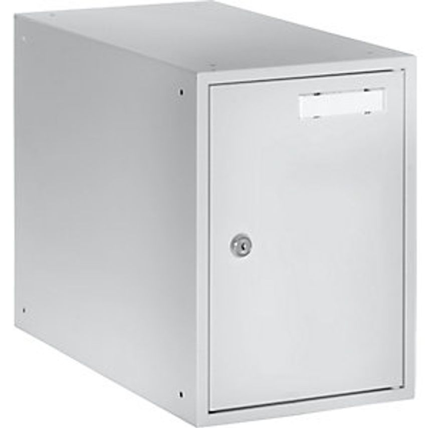 EUROKRAFTpro Cube Locker, HxWxD 350 X 250 X 450mm, Light Grey Body/Light Grey Do