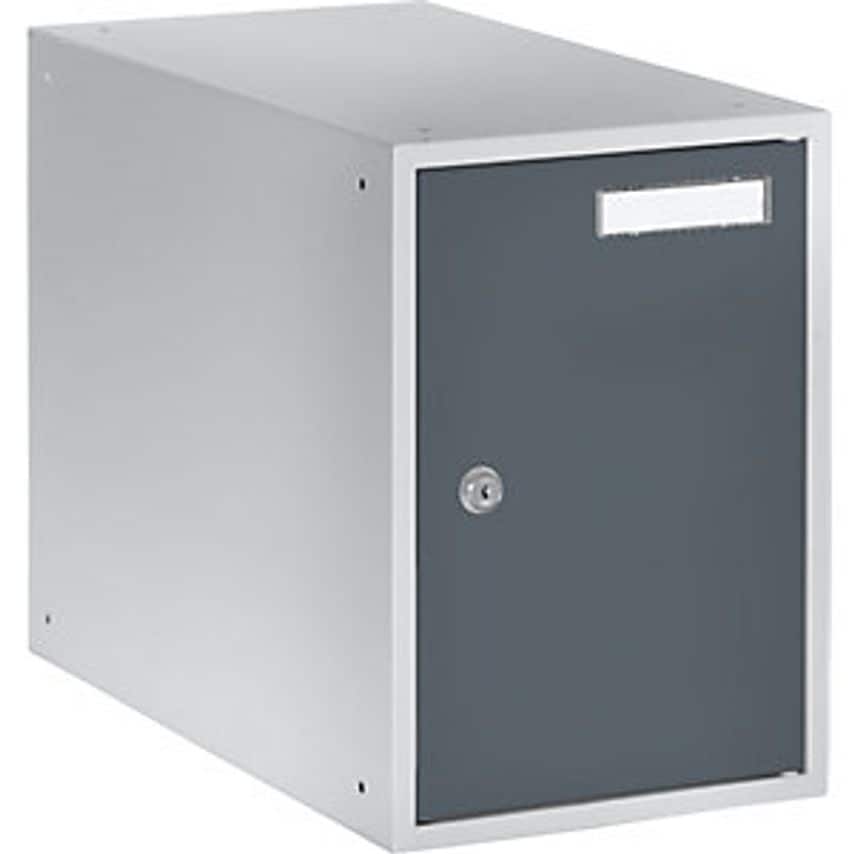 EUROKRAFTpro Cube Locker, HxWxD 350 X 250 X 450mm, Light Grey Body/Basalt Grey D