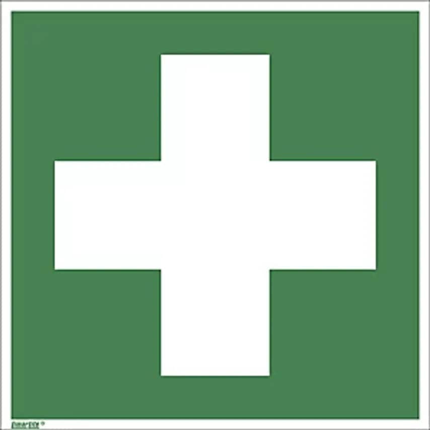 MARAHRENS Emergency Sign, First Aid, Pack Of 10, Aluminium, 200 X 200mm