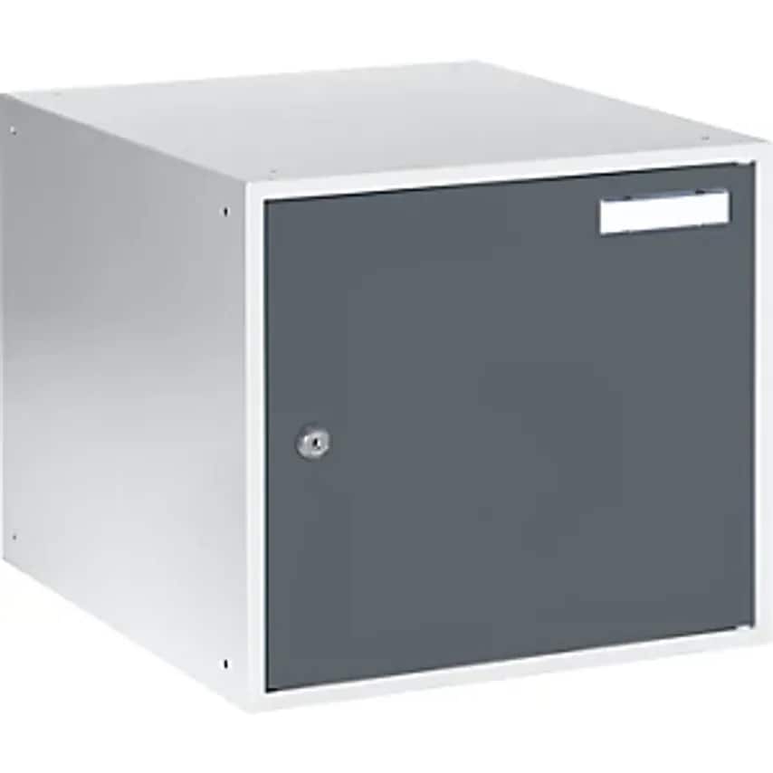 EUROKRAFTpro Cube Locker, HxWxD 350 X 400 X 450mm, Light Grey Body/Basalt Grey D