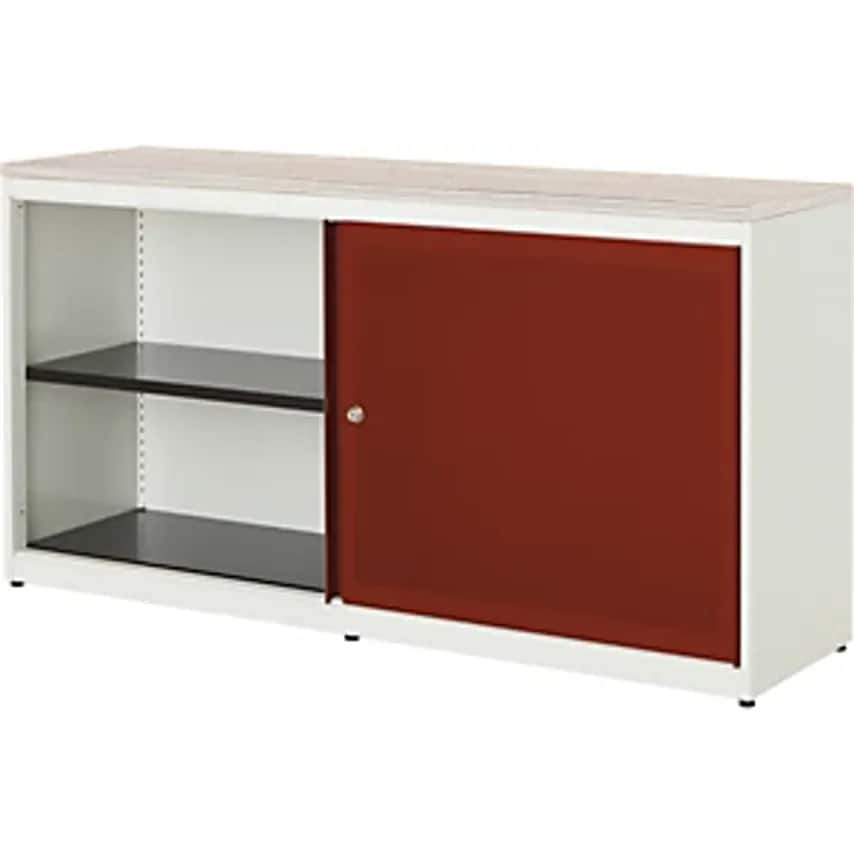 MAUSER Sliding Door Cupboard - Acoustically Effective - Plastic Panel, HxWxD 830