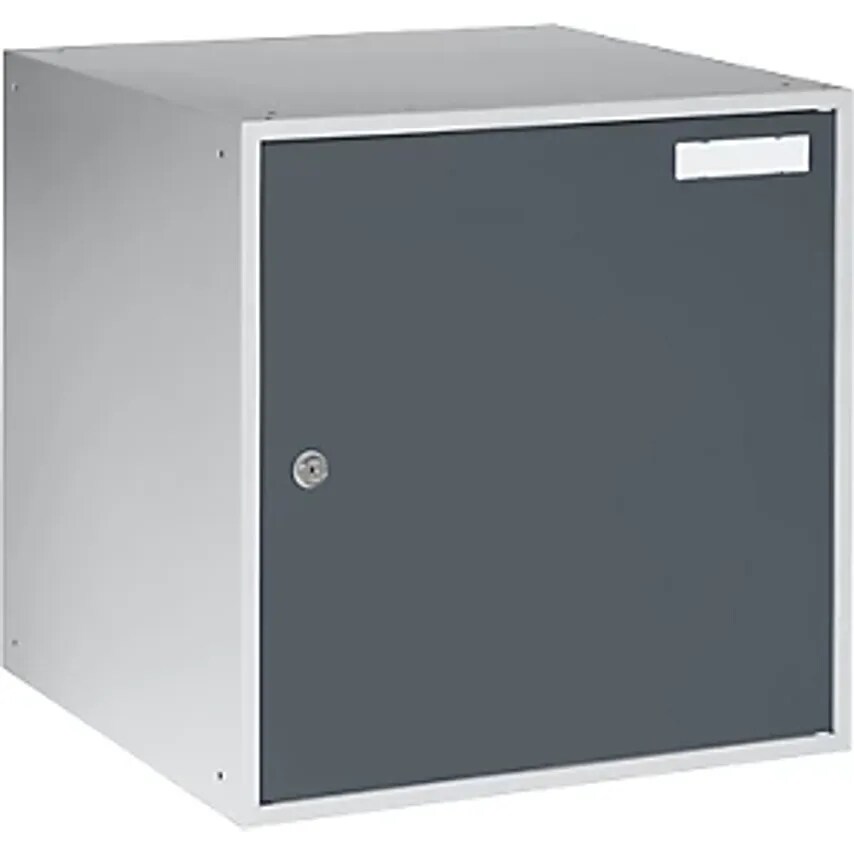 EUROKRAFTpro Cube Locker, HxWxD 450 X 450 X 450mm, Light Grey Body/Basalt Grey D