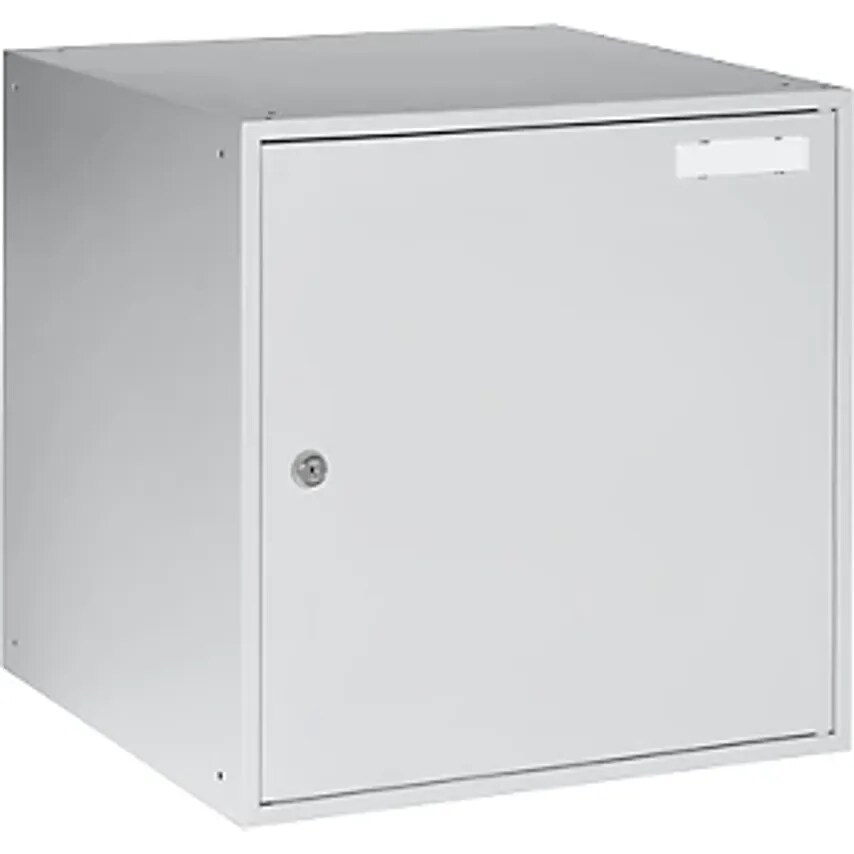 EUROKRAFTpro Cube Locker, HxWxD 450 X 450 X 450mm, Light Grey Body/Light Grey Do