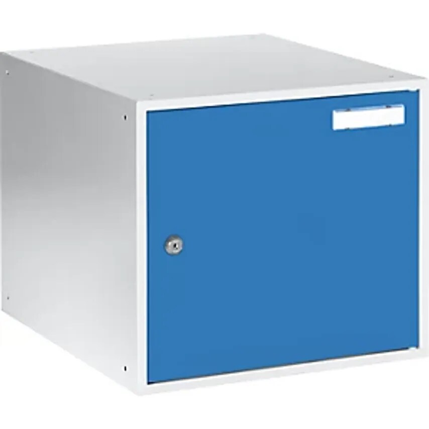 EUROKRAFTpro Cube Locker, HxWxD 350 X 400 X 450mm, Light Grey Body/Light Blue Do