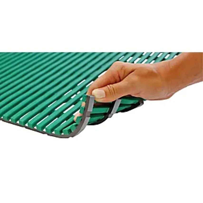 EWALD HILDEBRANDT Wet Room Mat, Anti-Bacterial, Per Metre, Green, Width 1200mm